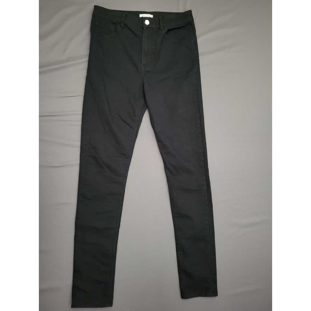 HM Womens High‎ Rise Skinny Jeans Black Size 8 Stretch Denim 5-Pocket Solid